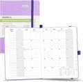 POPRUN 2025-2026 Monthly Planner (A5 8.5" X 6.25"), 18-Month Calendar Book (Jul.25 - Dec.26) with Monthly Tabs, Hardcover, Inner Pocket, 100GSM Thick Paper -Violet