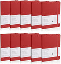 EMOMAS Lined Journal Notebook, 10Pack Hardcover Notebook for Men & Women – Journals for Writing, Work, School, Home & Daily Notes, 160 Pages – Medium A5, 5.7"x8", 100 gsm Thick Paper (Red)
