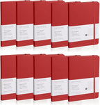 EMOMAS Lined Journal Notebook, 10Pack Hardcover Notebook for Men & Women – Journals for Writing, Work, School, Home & Daily Notes, 160 Pages – Medium A5, 5.7"x8", 100 gsm Thick Paper (Red)