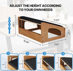XINGMIAOWJ Ergonomic Foot Rest, 4 Adjustable Height Foot Stool,Footrest Under Desk， Soft Cushions,Foot Rest Office,Improving Posture, Promoting Blood Circulation（Natural）