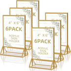 PPH-Sisy Acrylic Sign Holder 4 x 6 Clear Table Flyer Holder，Plastic Display Stand for Home Office Shop- Exhibition 4 x 6 inches (6pcs)
