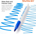 Shuttle Art Blue Dry Erase Markers, 60 Pack Magnetic Whiteboard Markers with Erase,Fine Point Dry Erase Markers Perfect For Writing on Whiteboards, Dry-Erase Boards,Mirrors for School Office Home