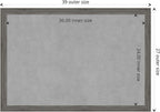 Amanti Art Grey Framed Magnetic Board 27x39 Large Vision Board for use with Magnets, 100% Metal Sheet to Display Items as Office Decor or for Home Organization in mudroom, Kitchen or Kids Room
