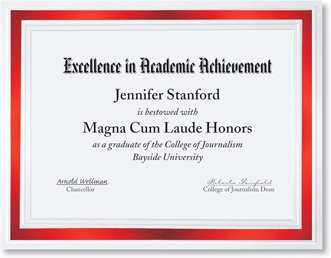 PaperDirect Pristine Specialty Certificates, 50 Sheets of 38lb White Paper, 8½" x 11", Red Bold Foil Border, Perfect for Awards, Students, Employees, Volunteers, Course Completion, Diplomas