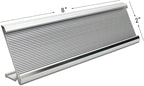 10 Pack 2" x 8" Aluminum Desk Name Plate Holder, Office Name Plate Holder for Desks, Desk Sign Holder for Office Conference, Meeting Room or Other Business Event (Silver)