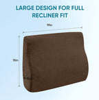 AHUAWA Lumbar Support Pillow for Recliner Chair and Couch, Memory Foam Back Cushion Ergonomic Large Back Support Pillow for Lower Back Pain Relief, with Soft Velvet