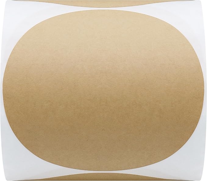 Hybsk Round Color Coding Circle Dots Labels Warehouse Inventory Organizer Stickers (3 inch, Kraft)