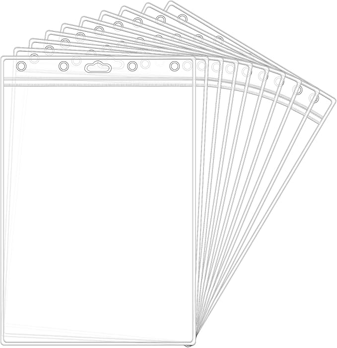 10 Pack Job Ticket Holders 8 1/2" x 11" Waterproof Zip Page Protectors Heavy Duty Dry Erase Document Storage Shop Ticket Holders