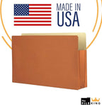 The File King Expanding Accordion File Folder - Legal Size | Box of 10 Redropes | 3.5” Expansion | Store and Organize Papers | Keep Records in One Place | Save Time Searching