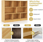 Tangkula 8-Cube Bookcase, Wood 3 Tier Open Storage Bookshelf, Modern Multipurpose Display Cabinet for Living Room, Study, Reading Nook, 48 x 12.5 x 36.5 Inch, Burlywood