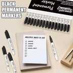 Duchong Black Permanent Markers, 30 Count Permanent Markers Bulk, Quick Drying Marker, Waterproof, Smooth, Durable, Works on Packing, Wood, Glass for Kids Adult Doodling, Marking