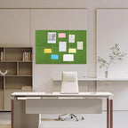 Large Cork Board 36" x 24", 6 Pack Felt Wall Tiles with Colored Pushpins, Bulletin Board with Removable Self-Adhesive Strips, Pin Board Cork Boards for Walls Office Home-Forest Green