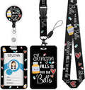 ID Badge Holder with Breakaway Lanyard, Nurse Lanyards for ID Badges Name Tags ID Card Holder, Cute Badge Reel Badge Clip Retractable, Pharmacy Technician Pharmacist Design