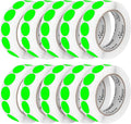 Perco Fluorescent Green 1-Inch Perforated Circle Dot Sticker Labels — 10 Rolls, 10,000 Round Stickers — with Permanent Adhesive for Inventory Management, Color Coding, Garage Sales, Crafts—Made in USA
