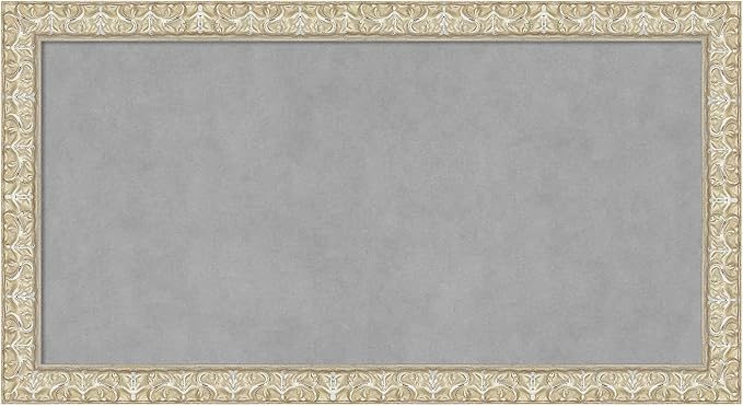 Amanti Art Silver Framed Magnetic Board 14x26 Small Vision Board for use with Magnets, 100% Metal Sheet to Display Items as Office Decor or for Home Organization in mudroom, Kitchen or Kids Room