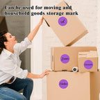 3 Inch Round Colored Dot Stickers, 2000 PCS, 4 Rolls in Dispenser Box - Purple Circle Color Coding Labels Dot Labels for Office, Home, Inventory Organizing