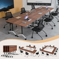 Folding Conference Table 4ft 5ft, Foldable Office Meeting Desk for 6 People, Multiple Sizes Colors Mobile Conference Room Table for Training Room School Business Furniture (6, Walnut, 63in)