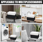 Bagnizer Large 22 Quart Linen Fabric Foldable Storage Bin Cube Organizer Basket with Flip-Top Lid & Handles, Clothes Blanket Box for Home, Office, Closet, Black & White, 4 Pack 14.6 x 9.5 x 9.5