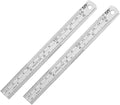 ZZTX Metal Straight Edge Ruler Set - Stainless Steel, 6 Inch, Bulk 2 Pack