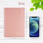 Asten Daily Undated Planner - To Do List Notebook With Hourly Schedule and Spiral Appointment Book for Men and Women, ADHD Work Planner With Inner Pocket, 8.3"x5.8", Pale Pink