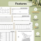 SUNEE 2026 Planner, Weekly and Monthly Calendar Planner, January 2026-December 2026, Daily Agenda with Tabs, Note Pages, Spiral Binding, 8.5"x11", Eucalyptus