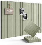 Fluxynara Felt Bulletin Board Tiles -28"x18" with 40 Adhesive Tabs, Cork Board Alternative for Office Decor, Push Pin Board Wall Organizer 6-Pack (Sage)