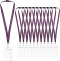 24-Pack Dark Purple Breakaway Lanyards with Waterproof Badge Holders, Polyester Neck Straps for ID Cards, Events, Office, and Schools