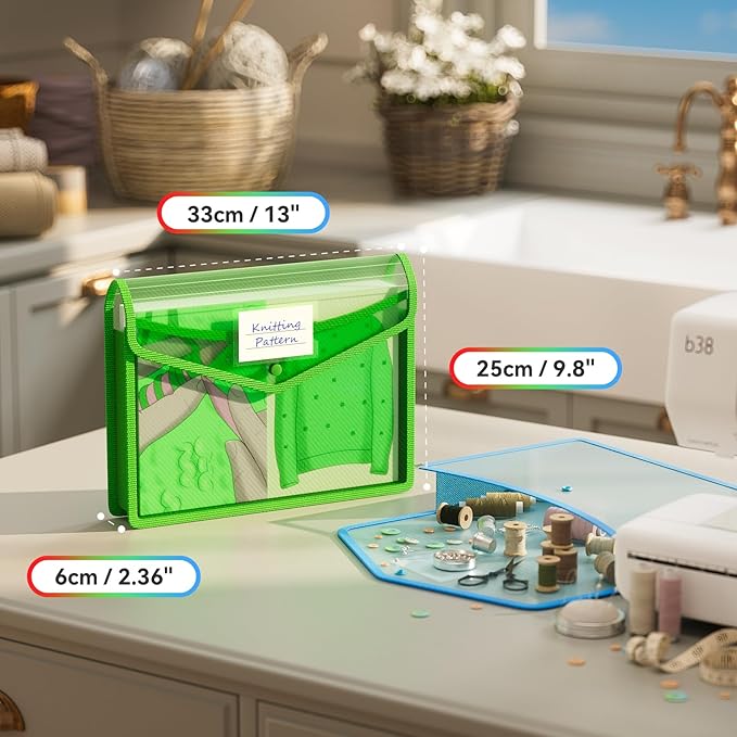 ABC life 6-Pack Plastic Expanding File Folder, Translucent Envelopes with Snap Closure, Large Capacity, Assorted Colors, Large Capacity, Fits Letter/A4 Size - RGB Color