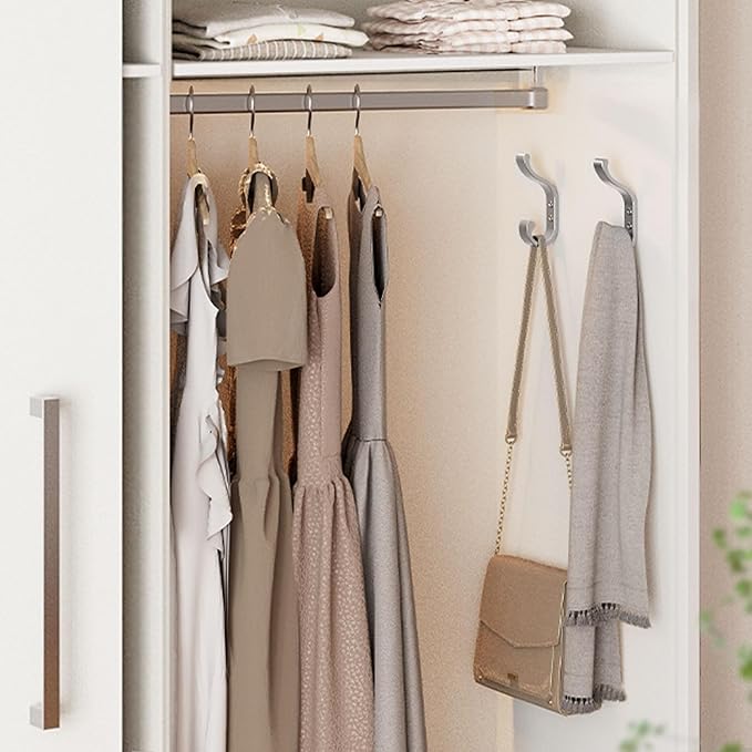 Coat Hooks Wall Mount for Hanging - Heavy Duty Backpack Hooks for Wall, Hold up to 30 lbs, Large Hanger Hooks for Towels, Purses, Clothes, Mudroom, Bathroom, Door, Silver, 4 Pack