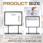 Zhengmy 1 Pcs Tabletop Sign Holder with Flat Base 11" x 8.5" Double Sided Countertop Sign Holder Horizontal Desktop Display Stand Metal Poster Display Stand for Office Store Restaurant Hotels, Black