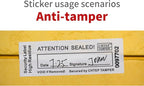 ChtepTamper 100 Pieces Total Transfer Tamper-Evident Stickers Security Labels Great for Goods Shipping,Exchange of Agency Files, Privacy Protection or More(Serial Number 0.8 * 2.4inches White)