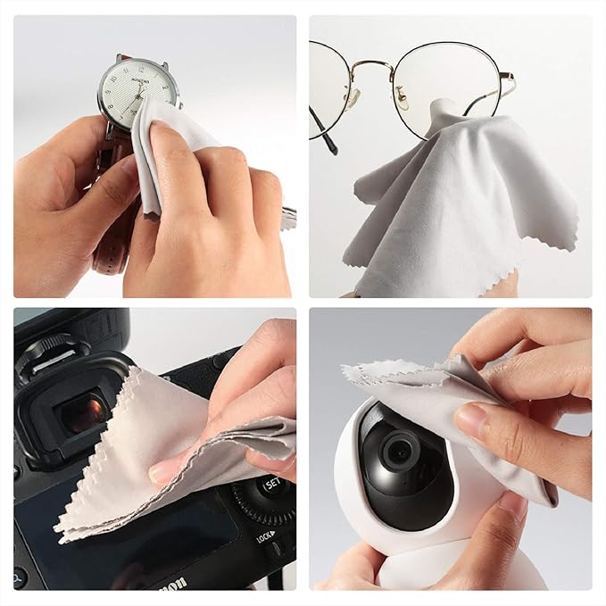 18 Pack Premium Microfiber Cleaning Cloths for Glasses, Glasses Cleaning Cloth for Cleaning Lenses, Screens, Cameras, Cell Phone, Eyeglasses, LCD TV Screens, Tablets and More
