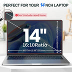 2Pack Magnetic 14 Inch Laptop Privacy Screen 16:10 Aspect Ratio, Removable Anti-Blue/Glare Protector Film, Anti Spy Desktop Security Private Filter 14in