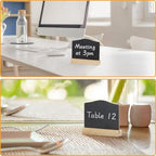 ALOTCHE Mini Chalkboard Signs with Stand, 16 Pack Reusable Wooden Tabletop Chalkboard 4 X 3 Inch, Buffet Food Signs for Party Black Mini Tabletop Sign for Restaurant, Wedding and Bar Countertop