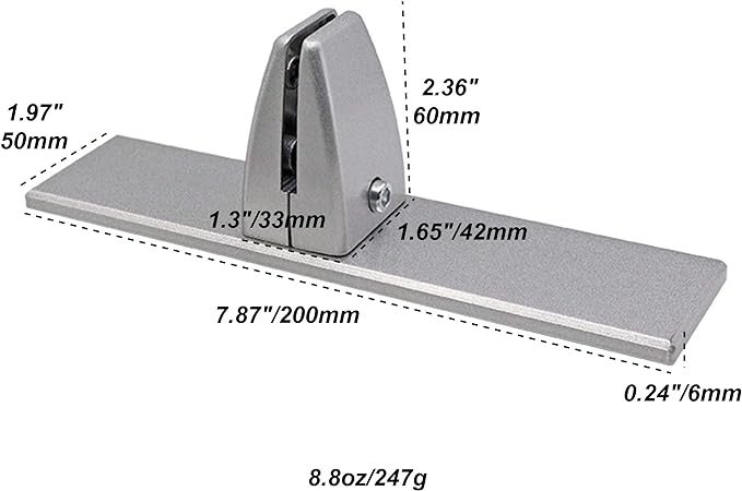 2 Pcs Sneeze Guard Clamp, Bracket Sneeze Guard Shield Base for Countertops, Stick On Heavy Duty Auminum Partition Guard Clamp, Panel Support Clamp Stand for Clear Desktop Counter Reception