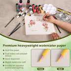 2-Packs Watercolor Paper Pad 3.5x5.5 Inch | 30 Sheets 140lb/300g,Spiral-Bound, Tear-Resistant & No-Bleed | Artist-Grade for Water Color Paper/Ink | Compact Travel Sketchbook (Adults,Beginners)