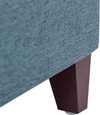 Asense 17 Inch Square Storage Ottoman,Small Foot Rest Stool for Couch, Faux Linen Fabric Upholstered Footstool Cube for Entryway Bedroom Living Room, Blue