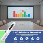 QUI Presentation Clicker for PowerPoint, RF 2.4GHz USB C Wireless Presenter Remote with Volume Control, PowerPoint Clicker Slide Advancer for Mac, Windows, Laptop, Keynote