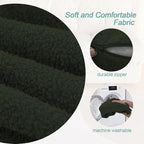 MeMoreCool Stuffed Round Pouf Ottoman Foot Rest, Floor Pouf Foot Stool with Soft Foam Chunk Filling, Small Round Ottoman Footstool Circle Footrest for Living Room, Green