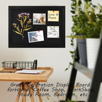 Black Cork Board Black Bulletin Board Pin Display Board for Wall Corkboard Black Pushpin Board Vision Board Picture Photo Felt Board for Memos, Photos, Home, Kitchen, Office,15"x11"
