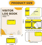 2 Pack Visitor Badges with Carbon Copy Visitor Stickers Letter Size Visitor Log Book Protecting Privacy Pages School Church Business Pass 300 Visitor Badges Guest Register Book 60 Memo Pages (2)