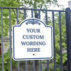 Custom Decorative Sign, Personalized Metal Sign for Business, Driveway, Home, Airbnb, Office Door Plaque, White Background 18x18 Inches, ACM, Fade Resistant, Made in USA