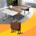 Conference Table Flip Top Mobile Conference Room Tables,Folding Conference Table with Wheels,Large Meeting Training Seminar Table Saving Space for Office Classroom(2D,55.1'')
