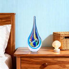 9" Tall Sculpture Hand Blown Glass Decor, Paperweight for Office Desk, Modern Glass Art Figurines Mediterranean Beach House Decor, Living Room Coffee Shelves Table Top Decoration (Multicolor)