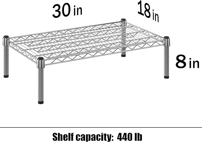 Regal Altair 18" Deep x 30" Wide x 8" Height 1-Tier Wire Shelving Kit | NSF Commercial Storage Rack Unit