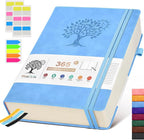 PERCUN B5 Lined Journal Notebook - 365 Page Large Leather Journals for Writing Women Men，Hardcover Notebook with 100Gsm Thick Pages，Daily Diary for Travel, Work，School，College Ruled (7.6" x 10.3")