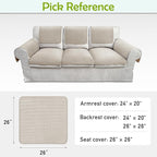 Couch Arm Covers, Sofa Arm Covers, Waterproof Armrest Cover for Sofa, Armchair, Loveseat, Non-Slip Recliner Arm Cover, Sofas Headrest Cover, Arm Chair Covers Set of 2 (Taupe, 26"×26")
