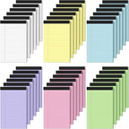 36 Pack Note Pads 5x8, Narrow Ruled Legal Pad, Multicolor Small Writing Pads, 30 Sheet/notepad,Colored Legal Pads, Pink Lined Notepad, Purple Notepads, Perforated Lined Note Pads for Study,Office,Home