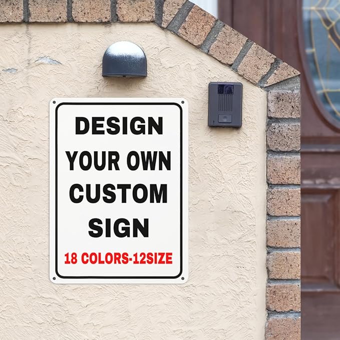 Custom Outdoor Metal Personalized Sign With Your Photo, Text, Logo - Decorative Wall Sign for Business, Workplace, Office, Home