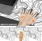 Wave Pattern Laptop Anti Slip Mouse Pad, Office Accessories Decorative Stitching Edge Gaming Mouse Pad 34.5x15.7 Inches